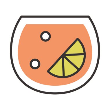 Kokteyl ikonu kireç baloncukları likör serinletici alkol içecekler ve tasarım