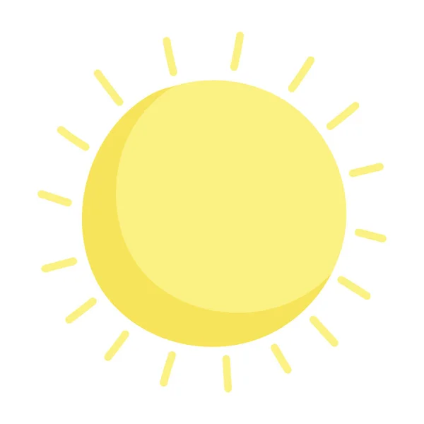 Dibujos animados sol verano calor tiempo aislado icono diseño blanco fondo — Vector de stock