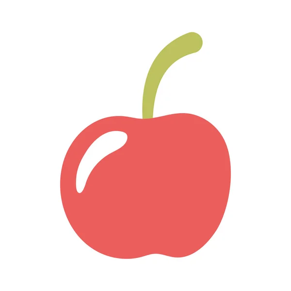 Manzana fruta fresca orgánico aislado icono diseño fondo blanco — Vector de stock