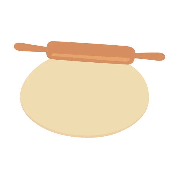 Farina pasta con mattarello isolato icona disegno sfondo bianco — Vettoriale Stock