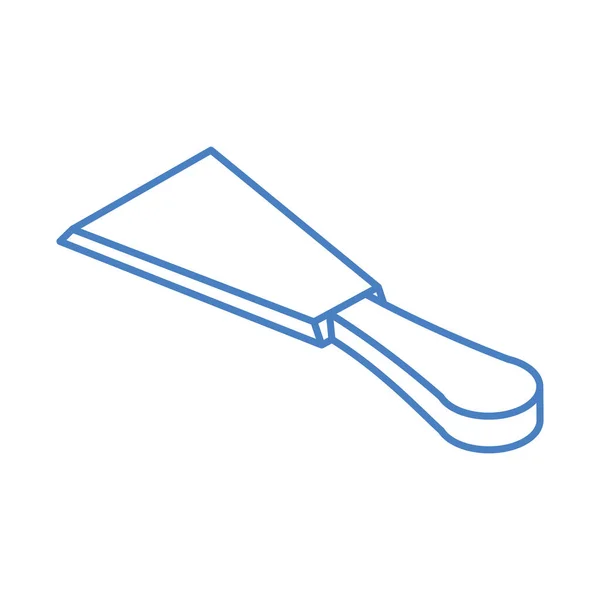 Isométrique réparation construction spatule outil de travail et équipement conception d'icône de style linéaire — Image vectorielle