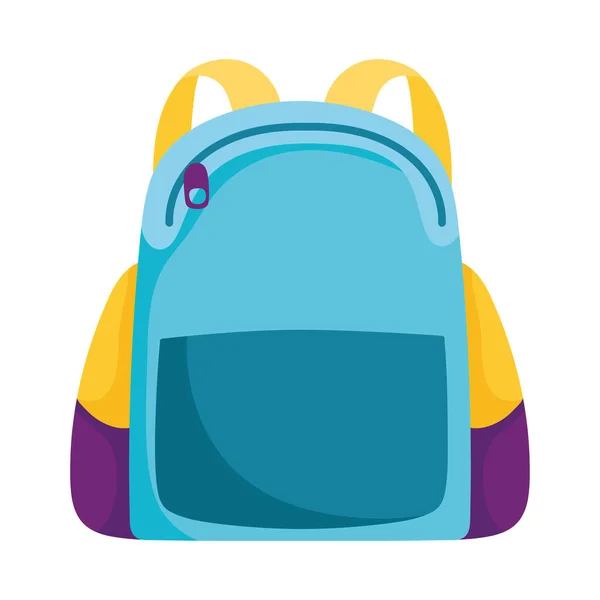 Retour à l'école, accessoire sac à dos bande dessinée éducation élémentaire — Image vectorielle