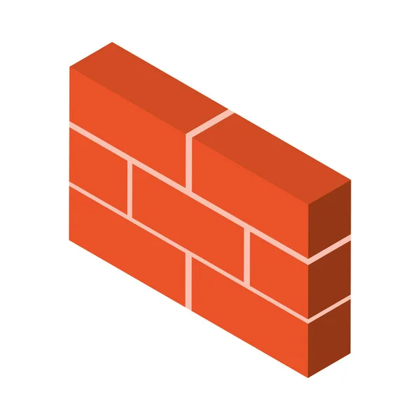 Isometric repair construction wall brick work tool and equipment flat style icon design — Stock Vector