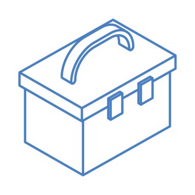 izometrik onarım araç kutusu çalışma ekipmanları doğrusal biçim simgesi tasarımı