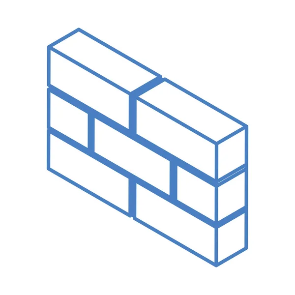 Ferramenta de trabalho de tijolo de parede de reparação isométrica e design de ícone de estilo linear de equipamentos — Vetor de Stock