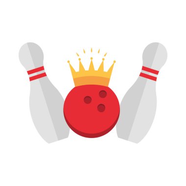 Taç oyunu eğlence amaçlı düz ikon dizaynlı bowling topu