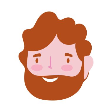 berated man çizgi film karakteri yüzü izole edilmiş simge