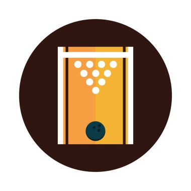 Bowling oyununun eğlence amaçlı top ve lobutlar düz simge tasarımını engelliyor