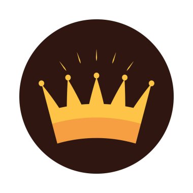 Altın kaplama monarşi blok düz ikon tasarımı