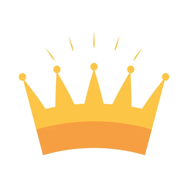 Zlatá koruna monarchie Royalty plochý ikona design — Stockový vektor