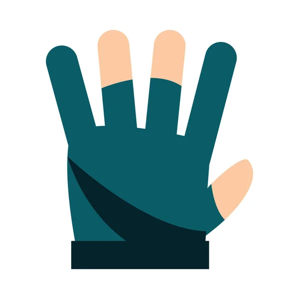 Bowling ruka s rukavicí příslušenství hra rekreační sport plochý ikona design — Stockový vektor