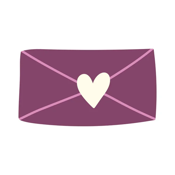 Επιστολή φάκελο αγάπη καρδιά ρομαντικό απομονωμένο εικονίδιο σχεδιασμό — Διανυσματικό Αρχείο
