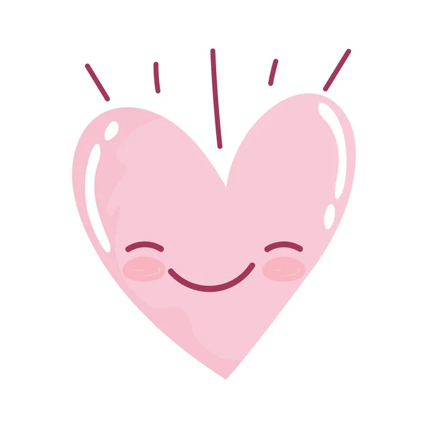 Kärlek hjärta romantisk tillgivenhet tecknad isolerad ikon design — Stock vektor