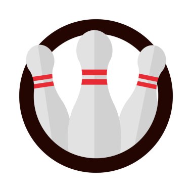 Bowling Skittles Black Circle oyun eğlence amaçlı düz ikon tasarımı