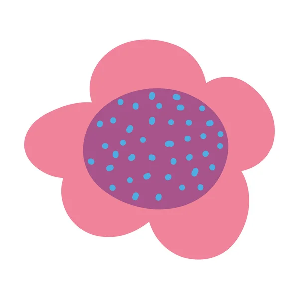 Dotted flowers decoration ornament isolated icon design — Stock Vector