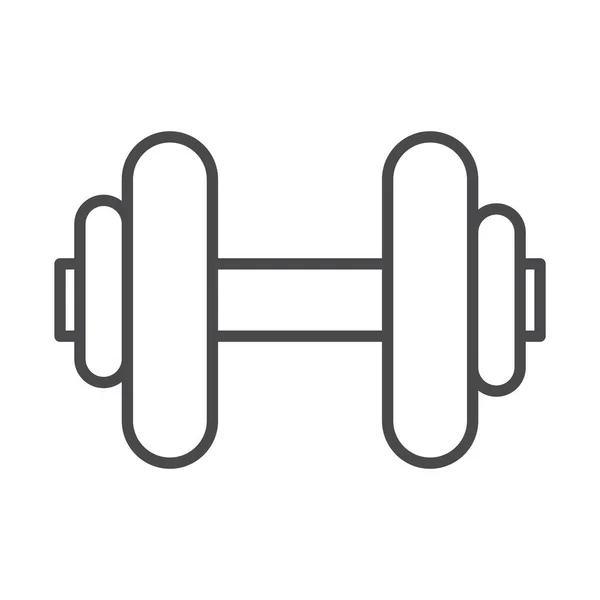 Hantel sport fitness siłownia linia ikona design — Wektor stockowy