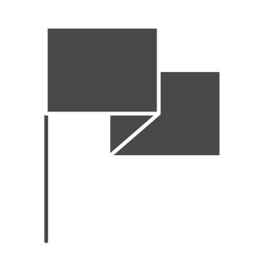 bayrak spor yarışması siluet simgesi tasarımı