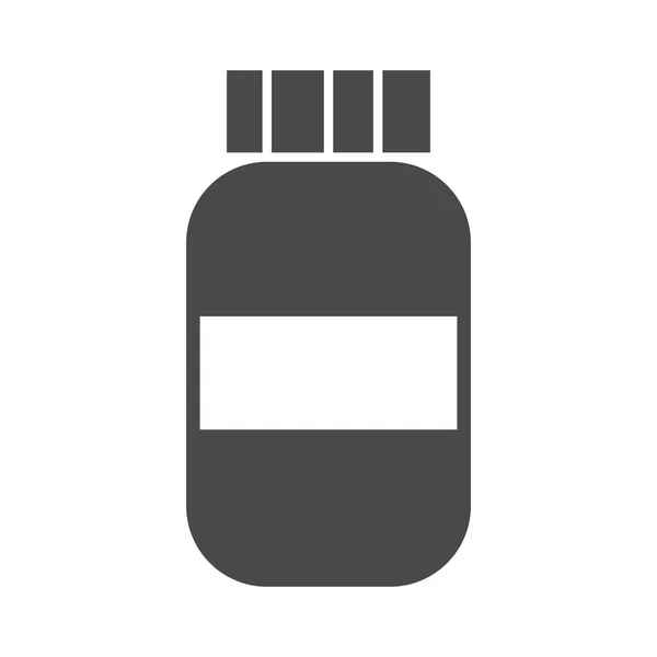 Botella medicina prescripción tratamiento silueta icono diseño — Archivo Imágenes Vectoriales
