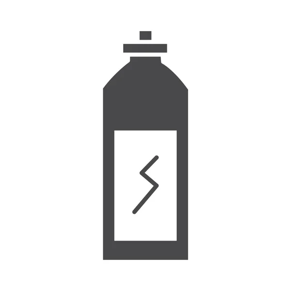 Energetic drink bottle power silhouette icon design — Stock Vector