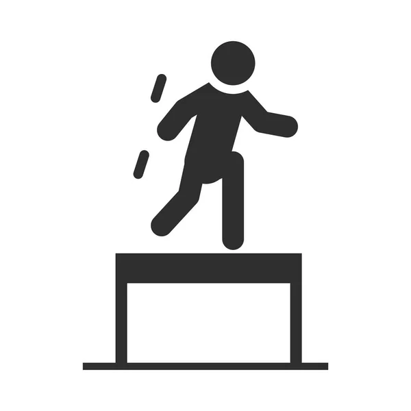 Carrera de obstáculos deporte extremo estilo de vida activo silueta icono de diseño — Vector de stock