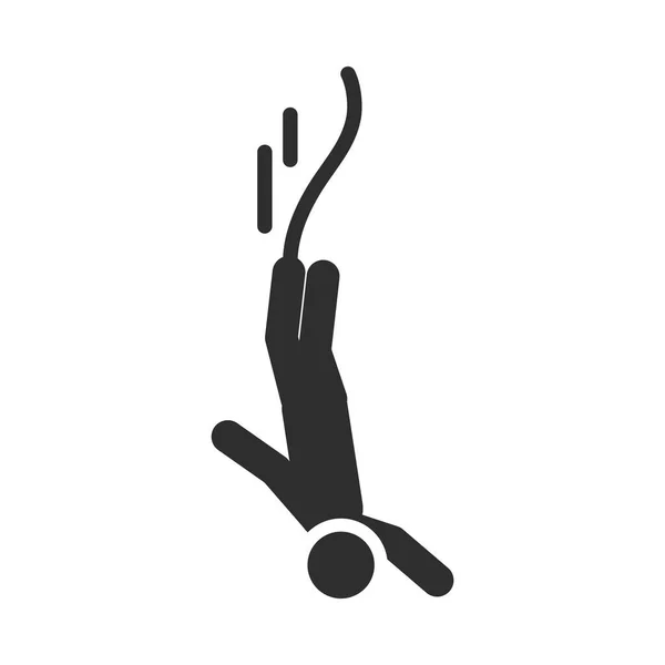 Extreme sport freediving actieve levensstijl silhouet pictogram ontwerp — Stockvector