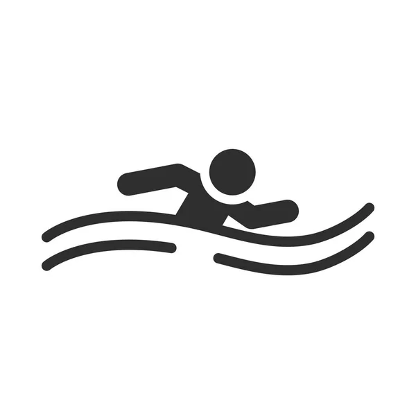 Extremsport Schwimmen aktiver Lebensstil Silhouette Ikone Design — Stockvektor