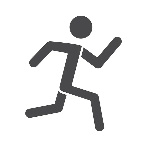 Mannelijke loopsnelheid sport race silhouet pictogram ontwerp — Stockvector