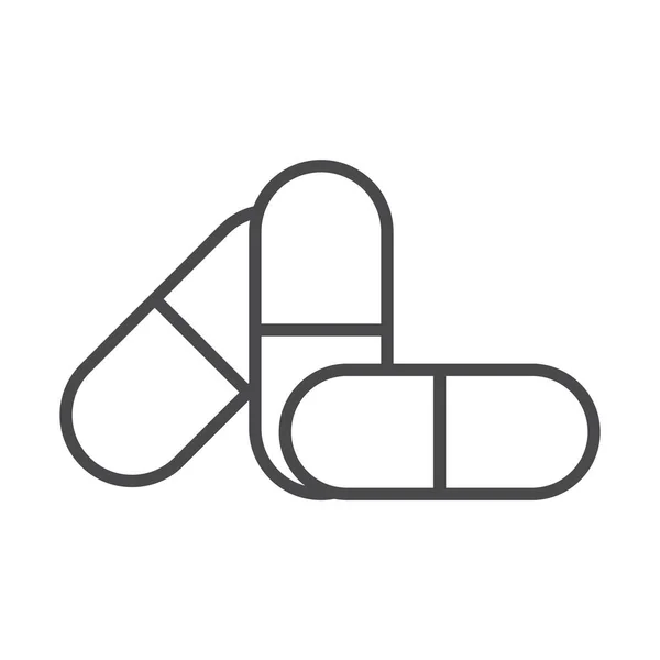Medizin Kapseln Rezept Linie Symbol Design — Stockvektor