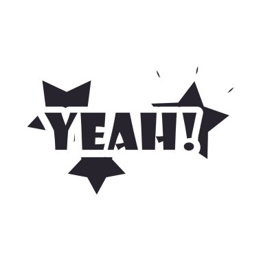 argo baloncukları, evet beyaz arkaplan üzerinde yıldızlar olan metin, siluet simge biçimi