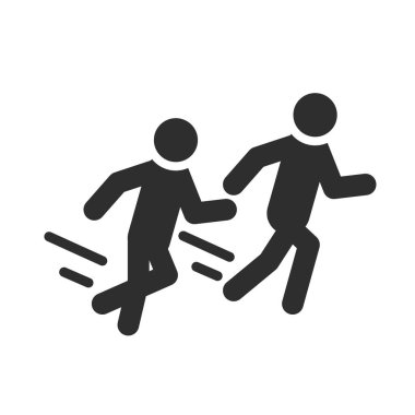 ekstrem spor jogging aktif yaşam tarzı siluet simgesi tasarımı