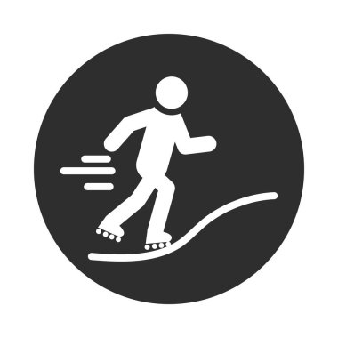ekstrem spor inline patinaj aktif yaşam tarzı bloğu ve düz simge