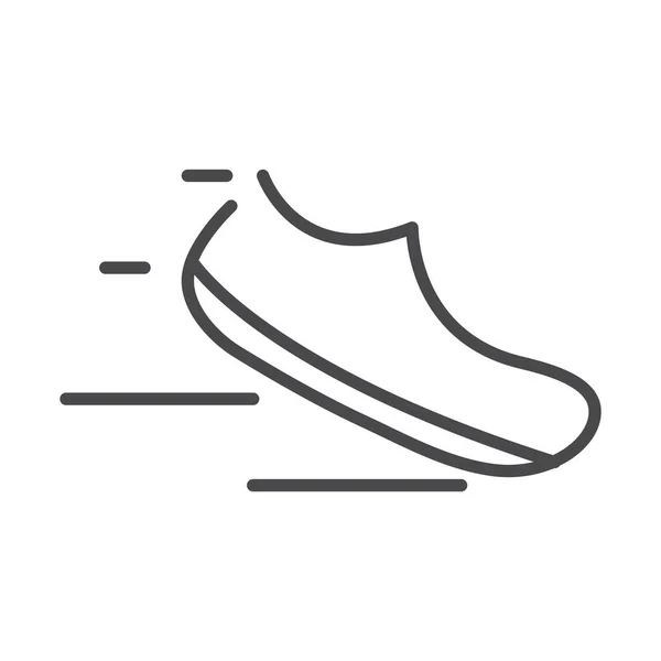 Menjalankan kecepatan olahraga sepatu memakai desain ikon aksesori baris - Stok Vektor
