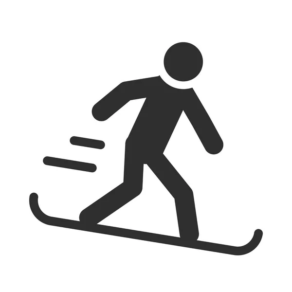 Extremsport Snowboard Active Lifestyle Silhouette Ikone Design — Stockvektor