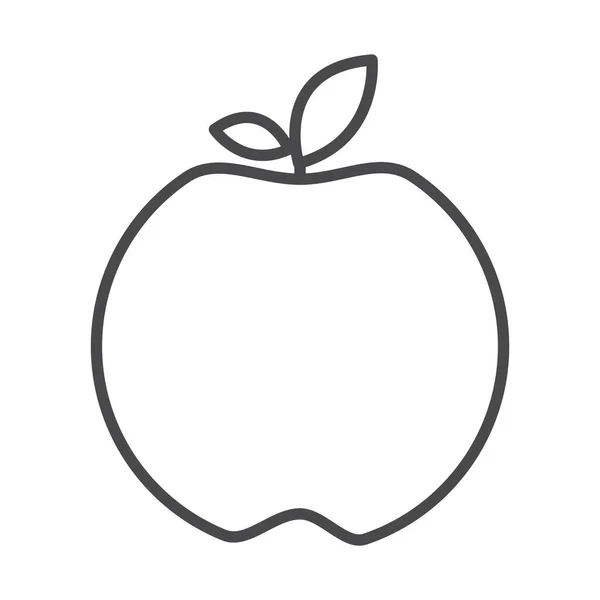 Pomme fruits frais santé ligne de régime icône design — Image vectorielle