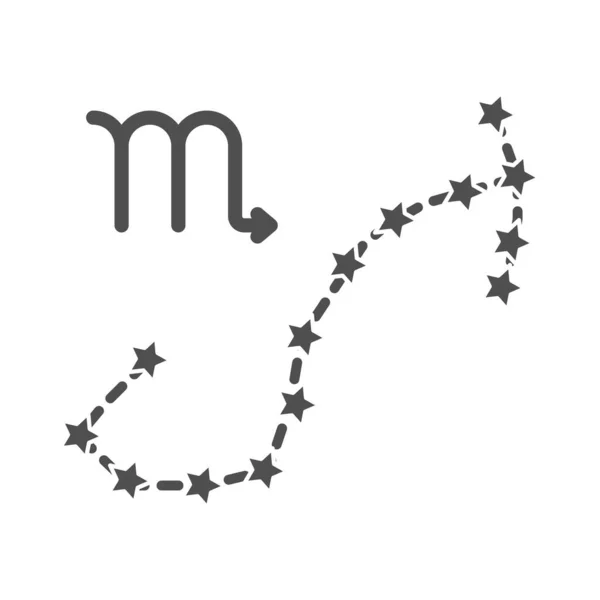Zodiaque scorpion constellation astrologique ligne style icône — Image vectorielle