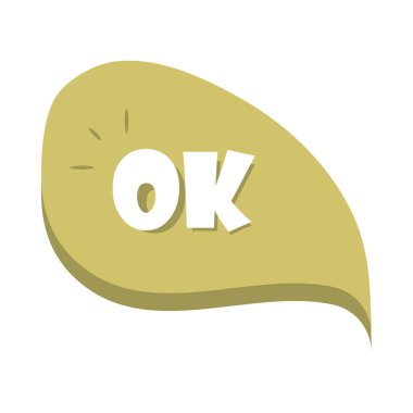 argo baloncukları, ortam harfi Tamam beyaz arkaplan üzerinde, düz simge tasarımı