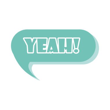 Argo baloncuklar, yeşil evet beyaz arkaplanda harfler, düz simge tasarımı