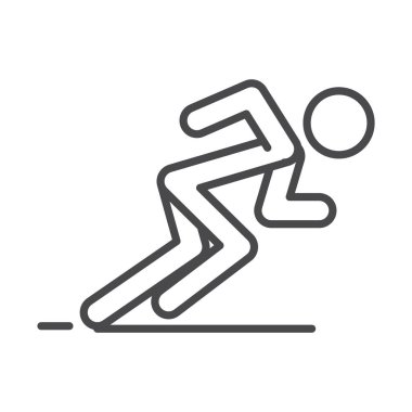 Hızlı spor yarış çizgisi simgesi tasarımı için hazır duruş koşucusu