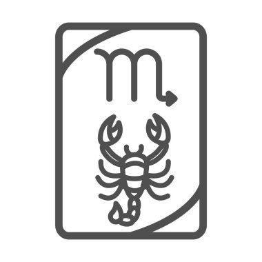 Zodiac Akrep ezoterik tarot tahmin kartı çizgisi simgesi