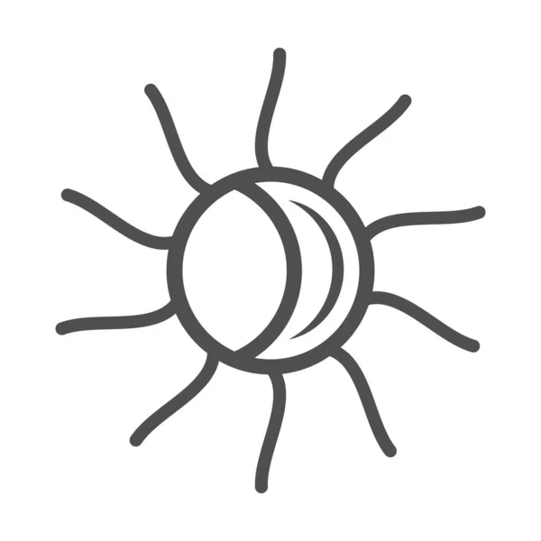 Soleil faisceau météo saison sur fond blanc ligne style icône — Image vectorielle