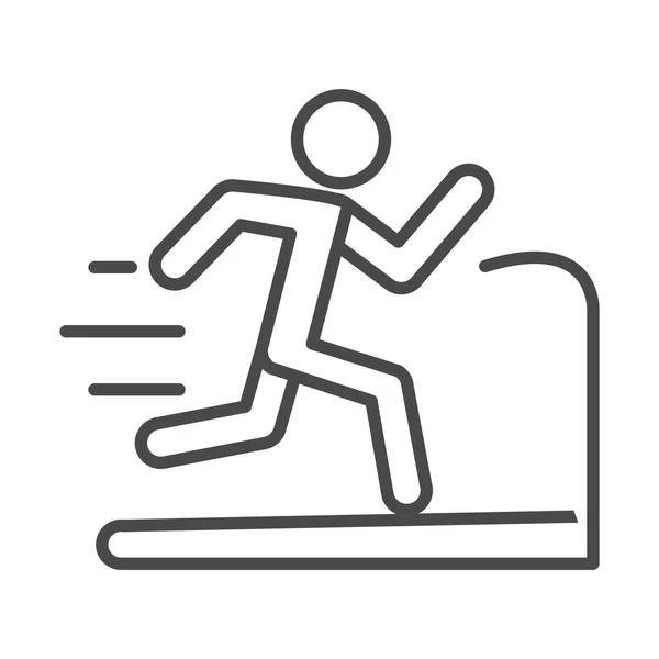 Uomo che corre sulla pista velocità sport linea icona design — Vettoriale Stock