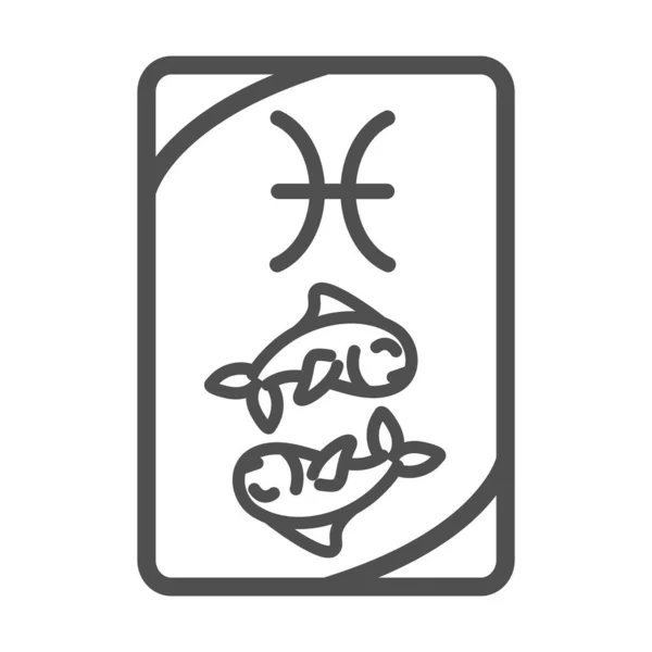 Zodiac pisces esoteric tarot prediction card style icon — стоковый вектор