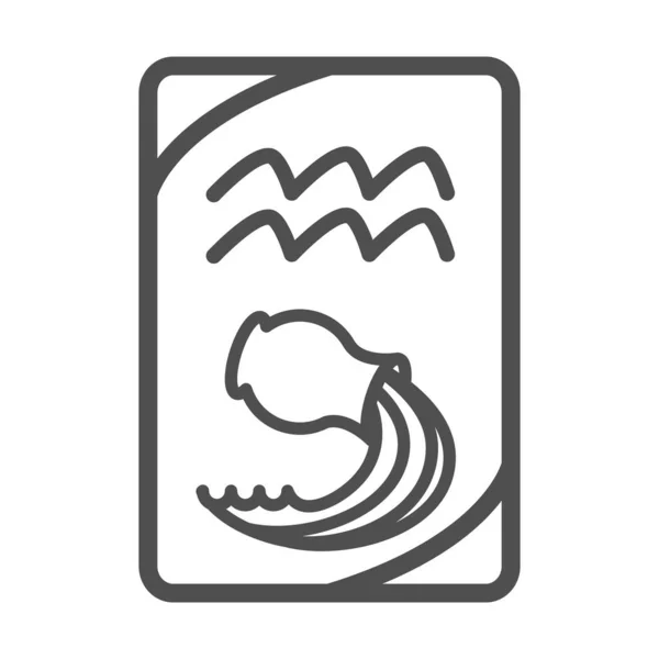 Zodíaco aquário tarô esotérico predição cartão linha estilo ícone —  Vetores de Stock