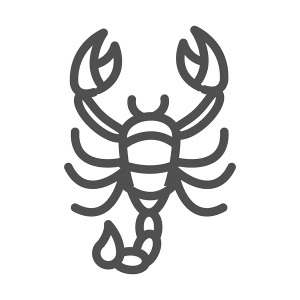 Schorpioen giftige witte achtergrond lijn stijl pictogram — Stockvector