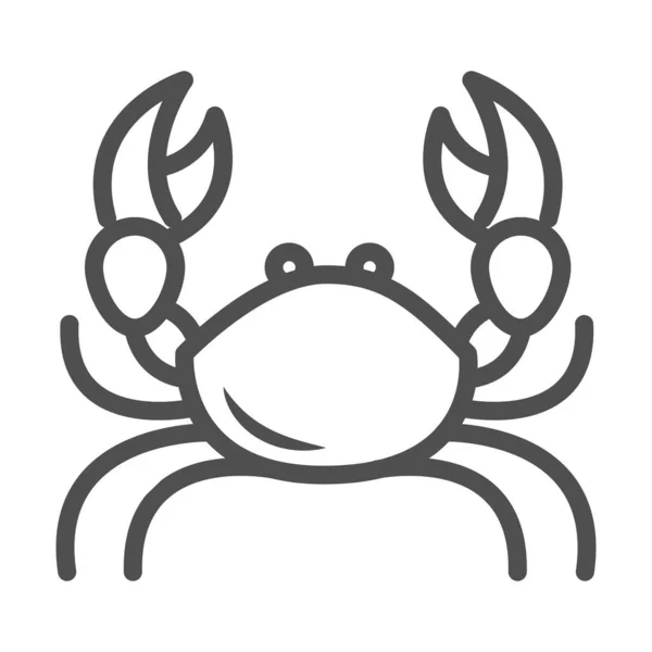 Crabe avec de grandes griffes crustacé fond blanc ligne style icône — Image vectorielle