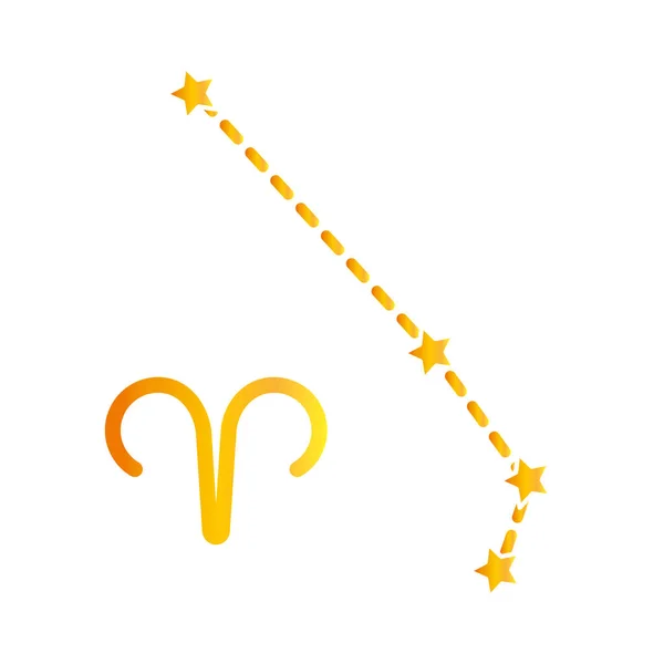 Zodiak aries stjärnbild astrologisk gradient stil ikon — Stock vektor