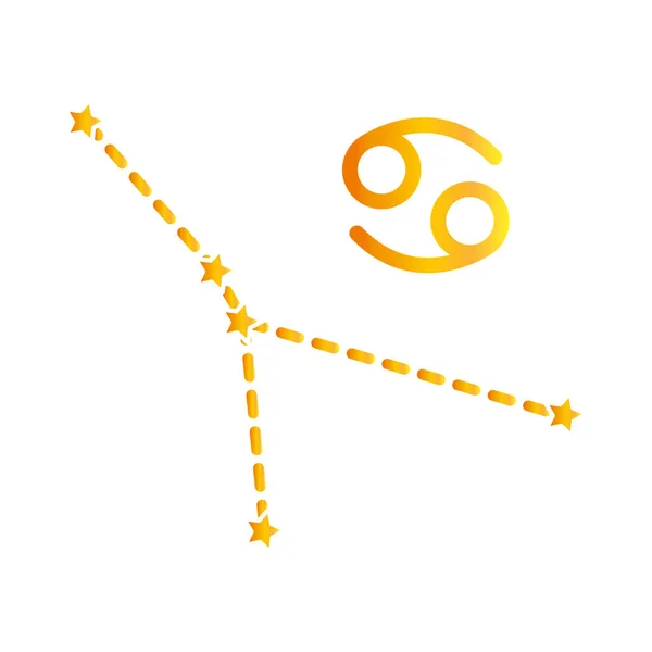 Icona dello stile gradiente astrologico della costellazione del cancro dello zodiaco — Vettoriale Stock