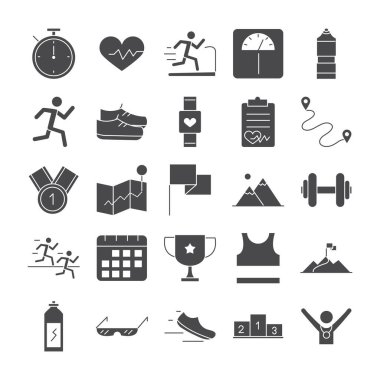 çalışan spor yarış çizgisi simgeleri dizayn edildi