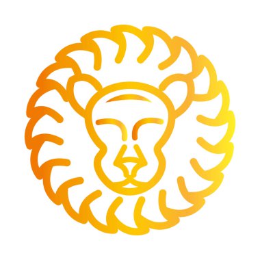 Beyaz arkaplan gradyan biçimi üzerine aslan başlı hayvan