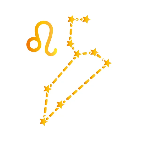 Zodiaque constellation léo icône de style gradient astrologique — Image vectorielle